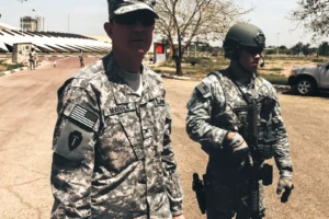 Nick Tran on base in full tactical