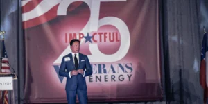 Nick Tran speaking at Veterans Energy Conference